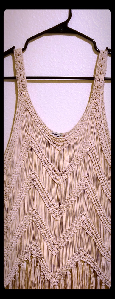 Cream colored crocheted tank